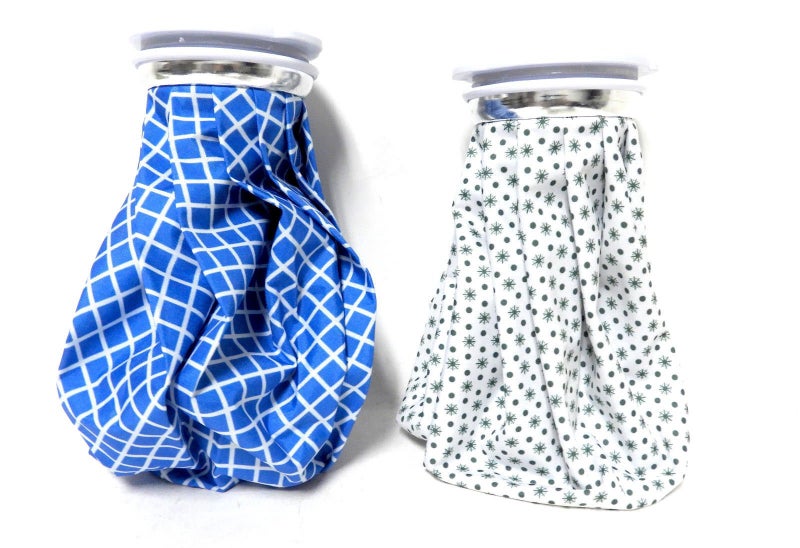 2 Pack Cold Hot Therapy Pain Relief English Style 9 Ice Water Bag Headache Pain Relief